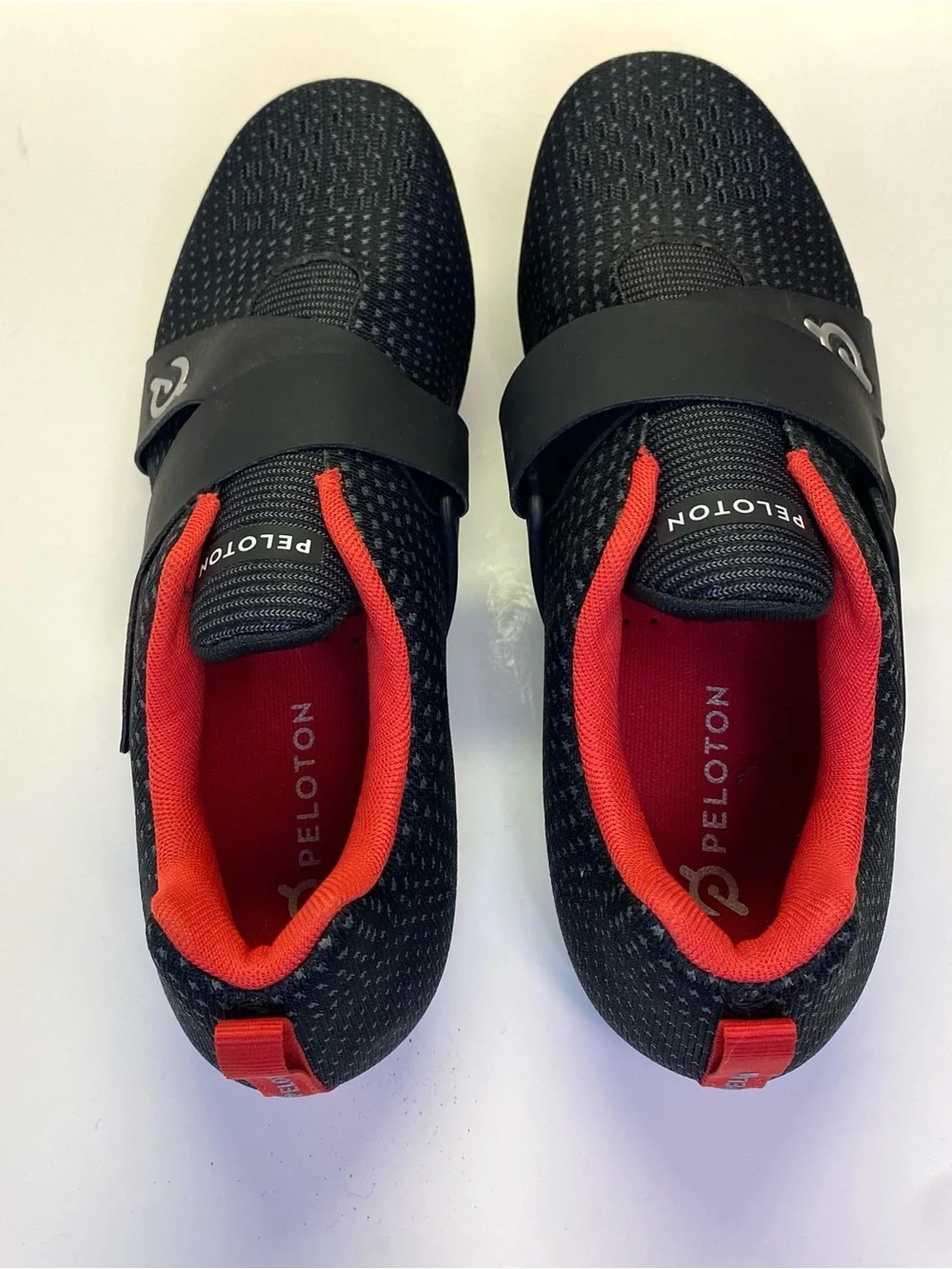 Peloton Black and Red Knit Workout Shoe